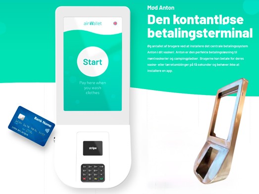 Airwallets betalingsterminal Anton produceret af All Steel